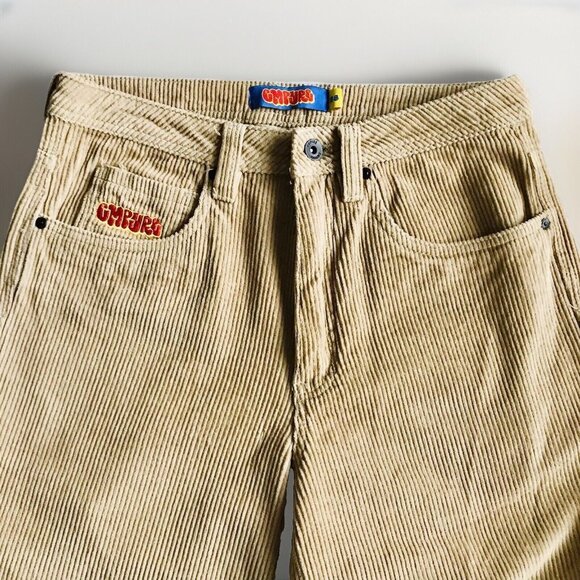 Empyre Corduroy Skate‎ Pants Baggy Loose Fit Beige Khaki Size 28 Short 28x23 - Picture 2 of 9